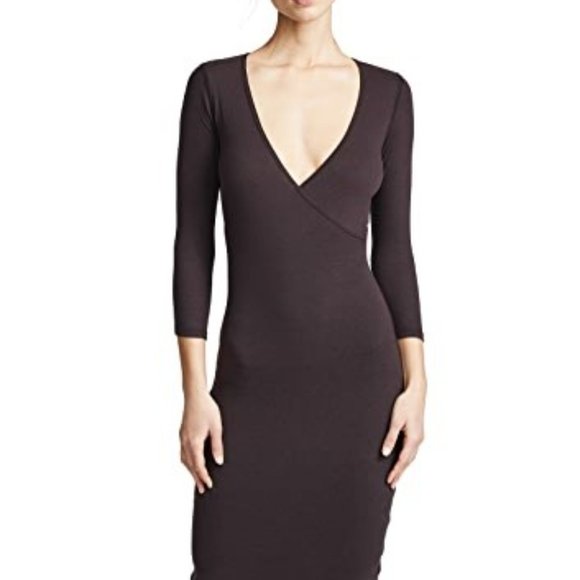 James Perse Sueded Jersey Wrap Dress - Picture 3 of 3